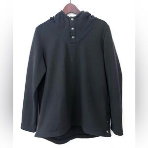 The North Face Fleece Hoodie Dark Gray Knit Stitch Pullover Large Warm Textured